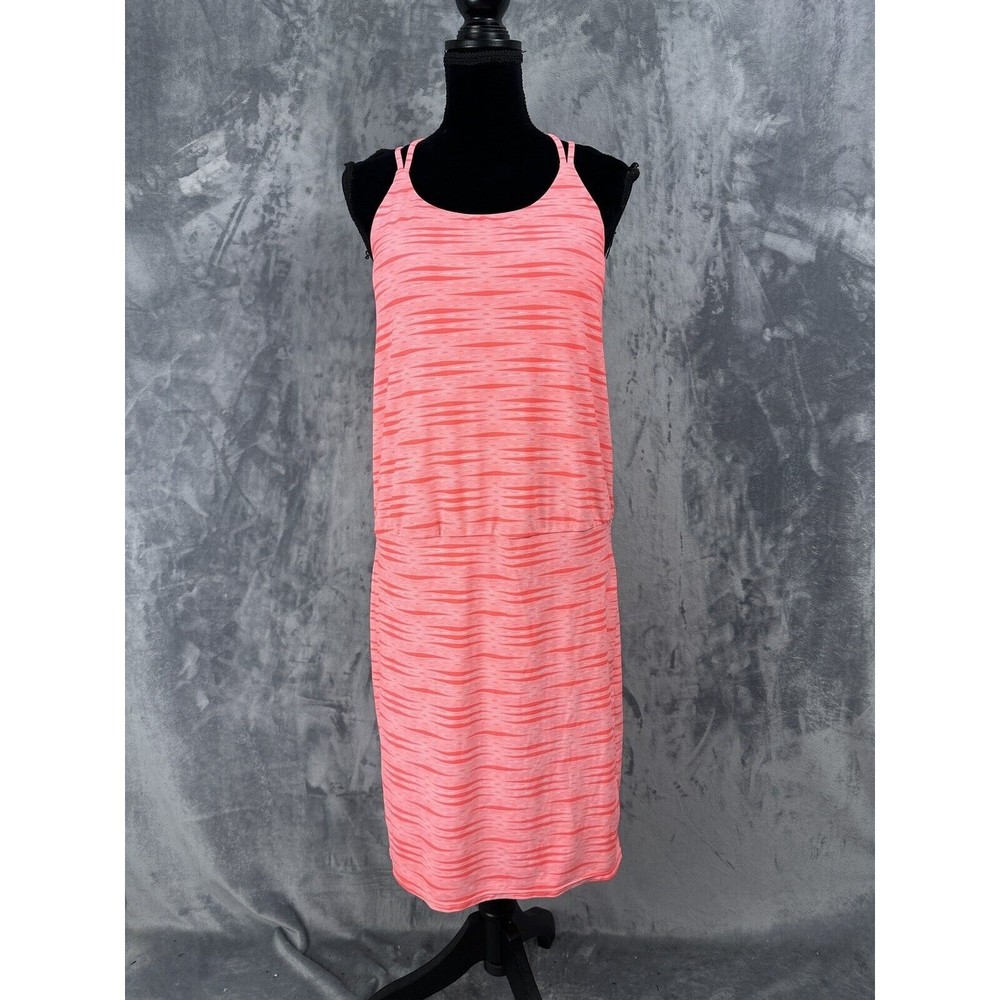 Athleta Womens Coral Ariel Venice Stripe Swim Dress Cover Up Size MT Medium Tall
